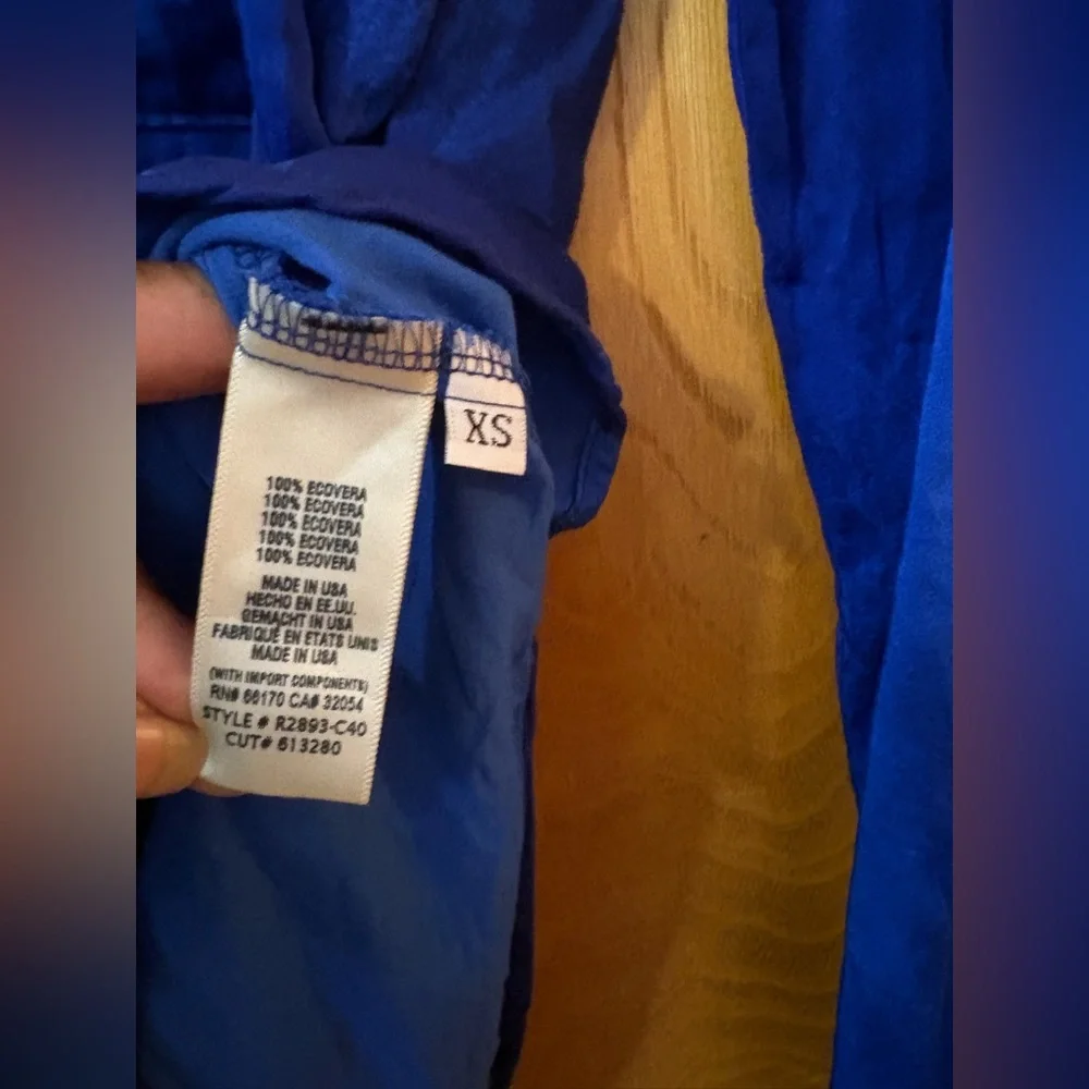 Anthropologie Cloth & Stone royal Blue Button Down Shirt XS - Picture 7 of 10